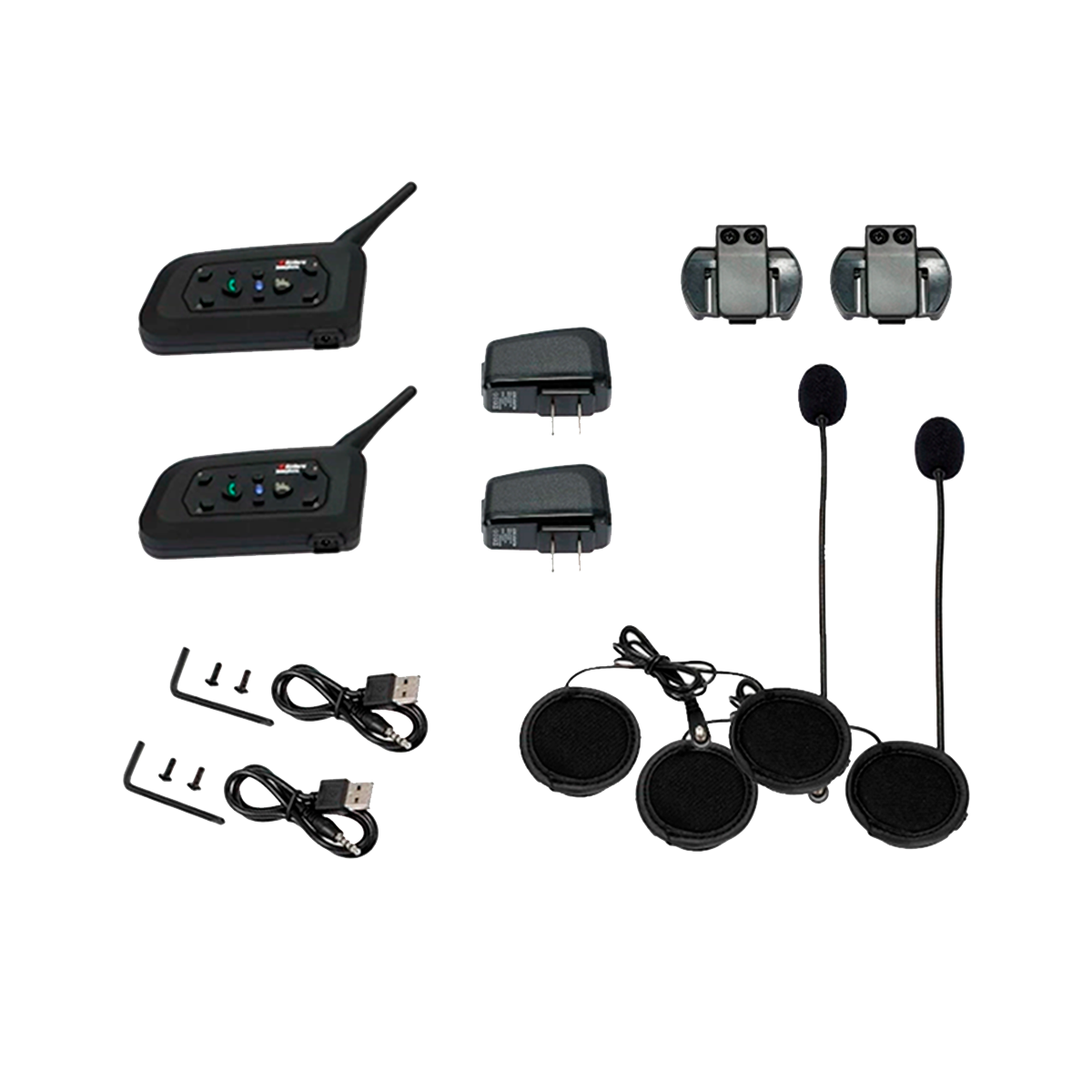 Intercomunicador Bluetooth V6-1200 x2 - Manos libres para moto Intercomunicador Bluetooth V6-1200 x2 - Manos libres para moto